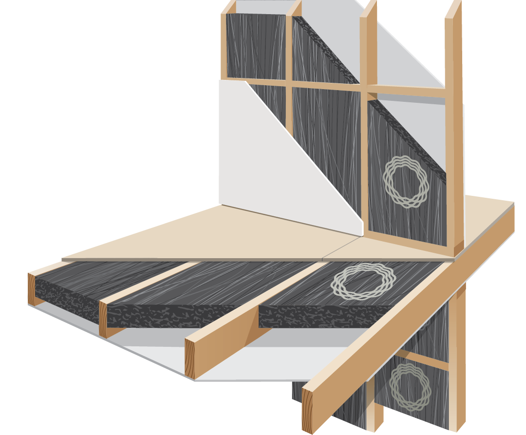 Chatterblock acoustic insulation illustration Chatterblock acoustic wool insulation illustration diagram
