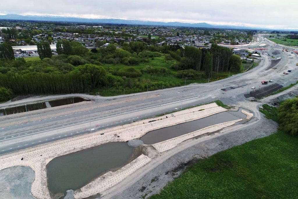 Dagmat wool weedmat installed on motorway banks